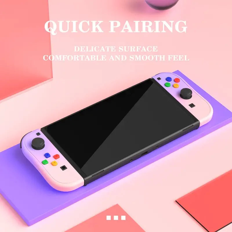 Mando inalámbrico Joy-Con de repuesto para Switch/Lite/OLED con detección de movimiento, doble vibración y eje giroscópico. Incluye agarre cómodo.