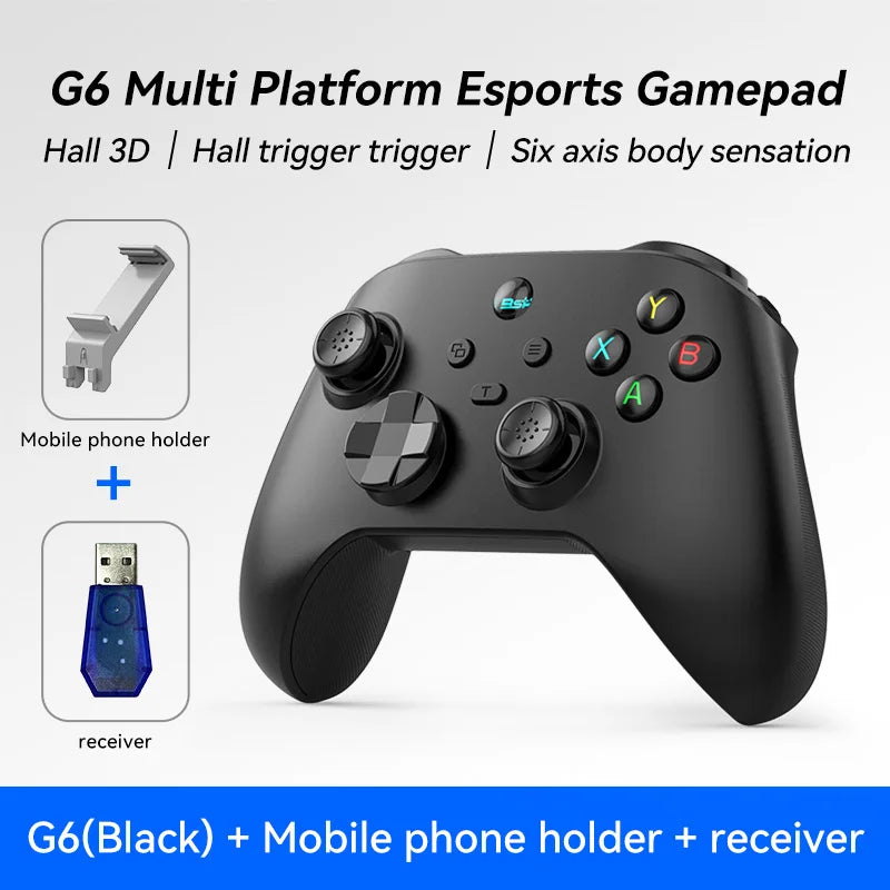 Controlador de juegos móvil G6 para Switch/iOS/Android/PC, compatible con transmisión de medios/juegos en la nube, GamePad para teléfono móvil con joystick de efecto Hall