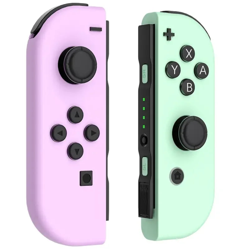 Mando inalámbrico Joy-Con de repuesto para Switch/Lite/OLED con detección de movimiento, doble vibración y eje giroscópico. Incluye agarre cómodo.