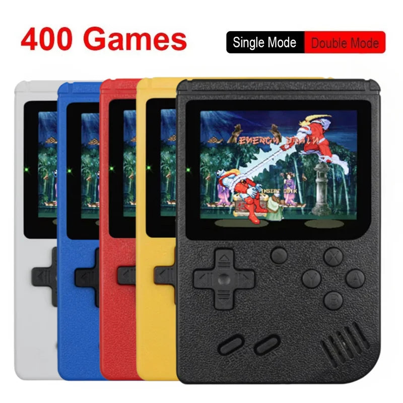 Consola de juegos portátil retro de 8 bits con pantalla LCD a color de 3 pulgadas y 400 juegos en 1