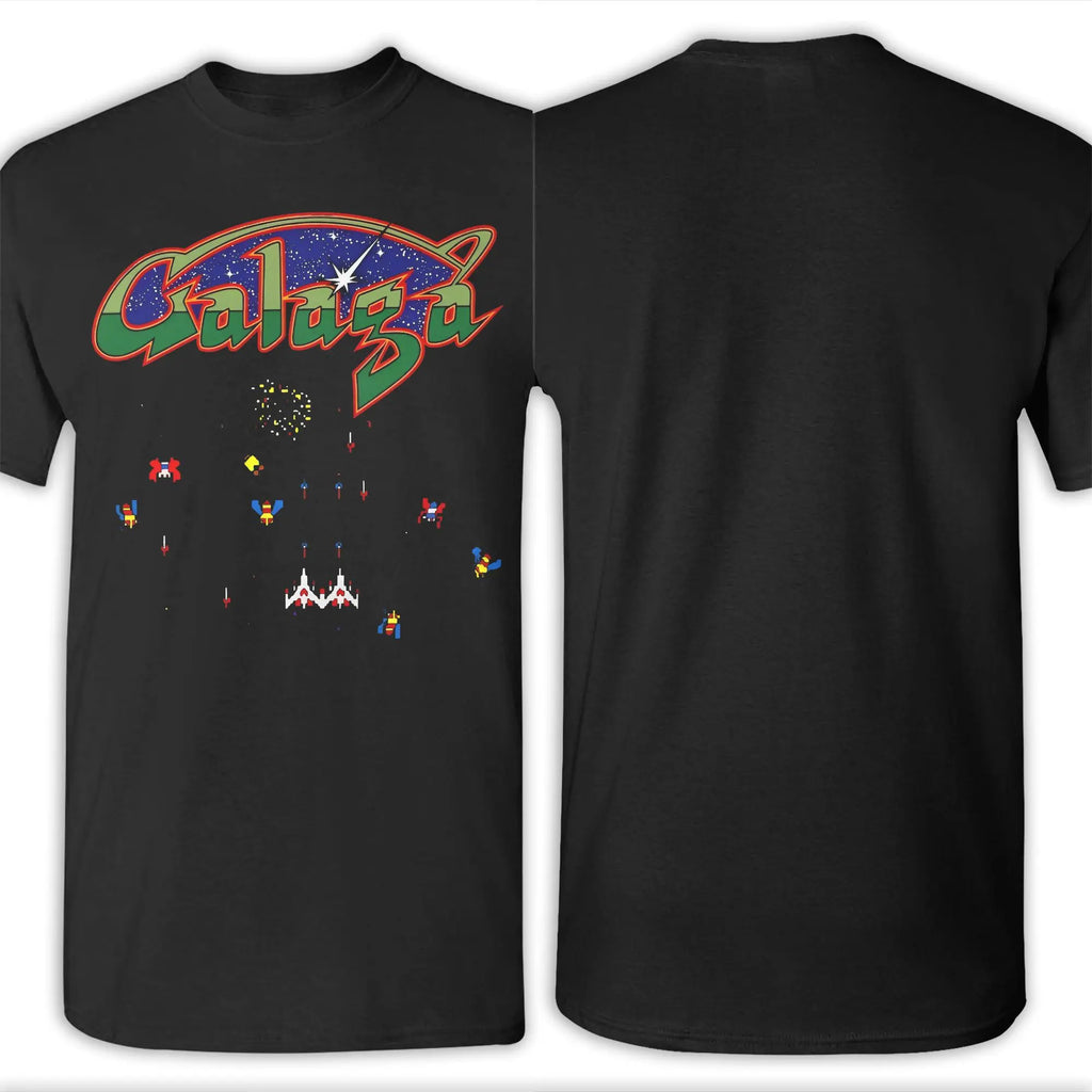 Camiseta Unisex de Algodón con Gráfico Impreso para Fans de los Videojuegos Arcada Galaga