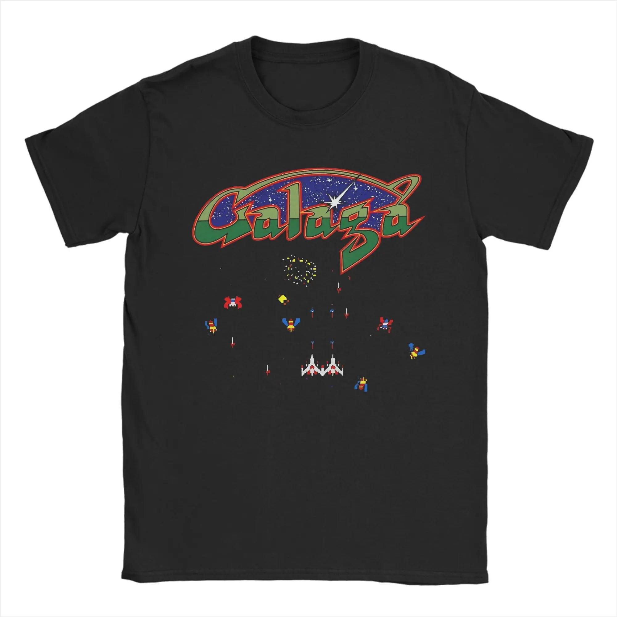 Camiseta Unisex de Algodón con Gráfico Impreso para Fans de los Videojuegos Arcada Galaga