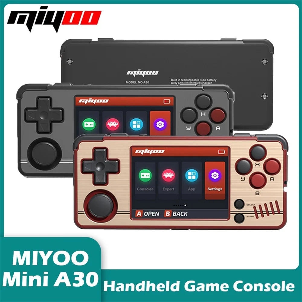 Consola de juegos clásica portátil MIYOO A30, pantalla IPS, sistema Linux, batería de 2600mAh, emulador Retro portátil, reproductor de vídeo, regalos para niños