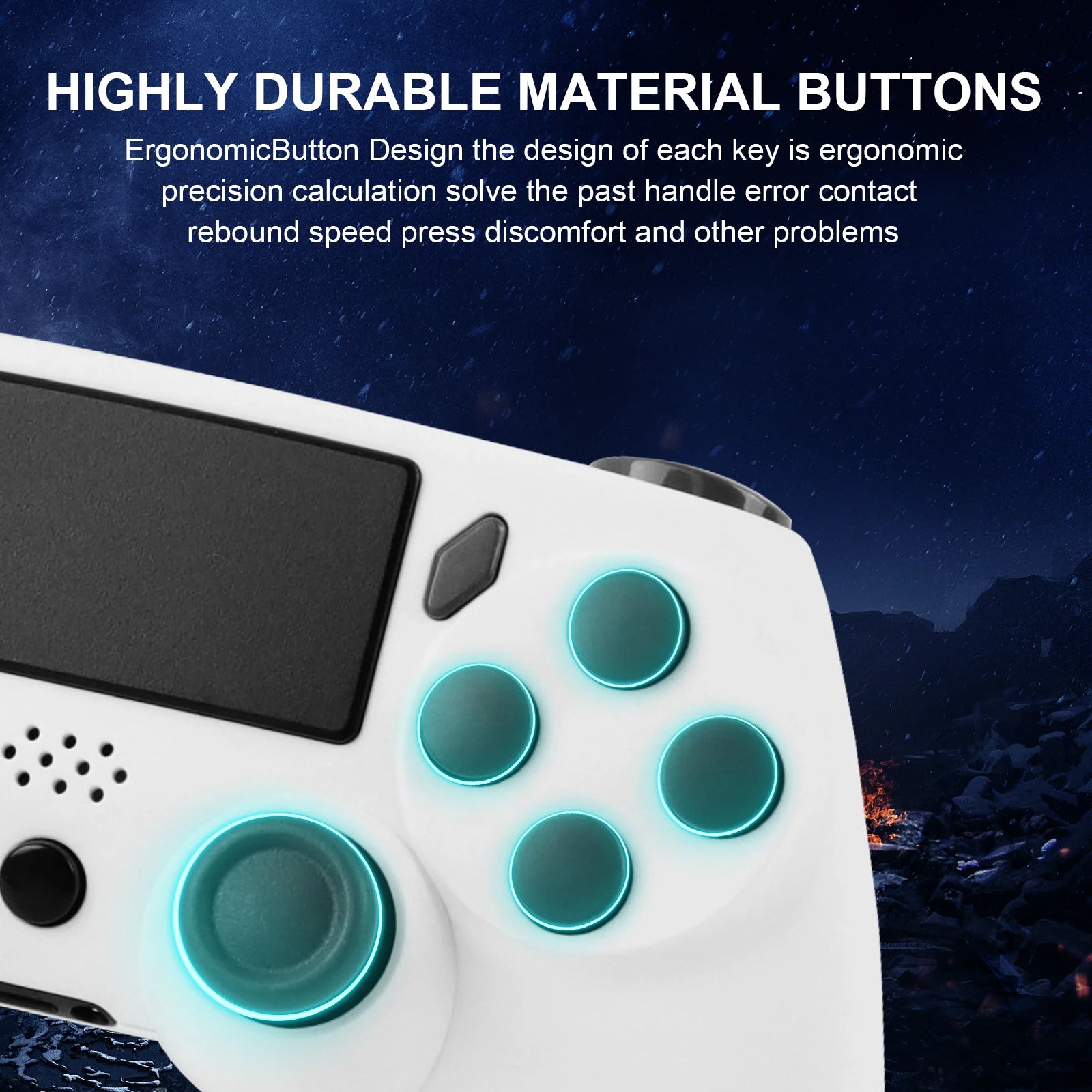 Gamepad inalámbrico GAMINJA con giroscopio de 6 ejes, joystick para PC, panel táctil, vibración Dual para PS4, PS3, PC, controlador multifunción