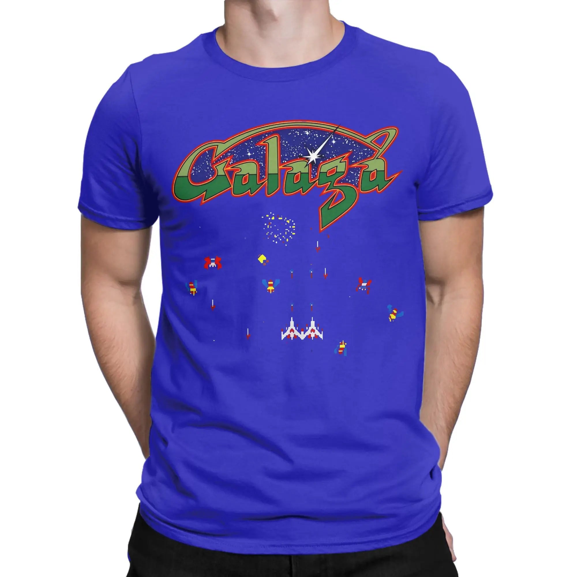 Camiseta Unisex de Algodón con Gráfico Impreso para Fans de los Videojuegos Arcada Galaga