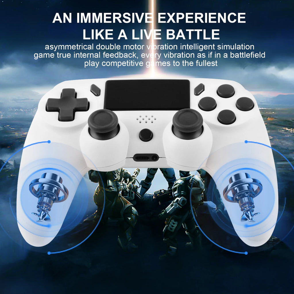 Gamepad inalámbrico GAMINJA con giroscopio de 6 ejes, joystick para PC, panel táctil, vibración Dual para PS4, PS3, PC, controlador multifunción