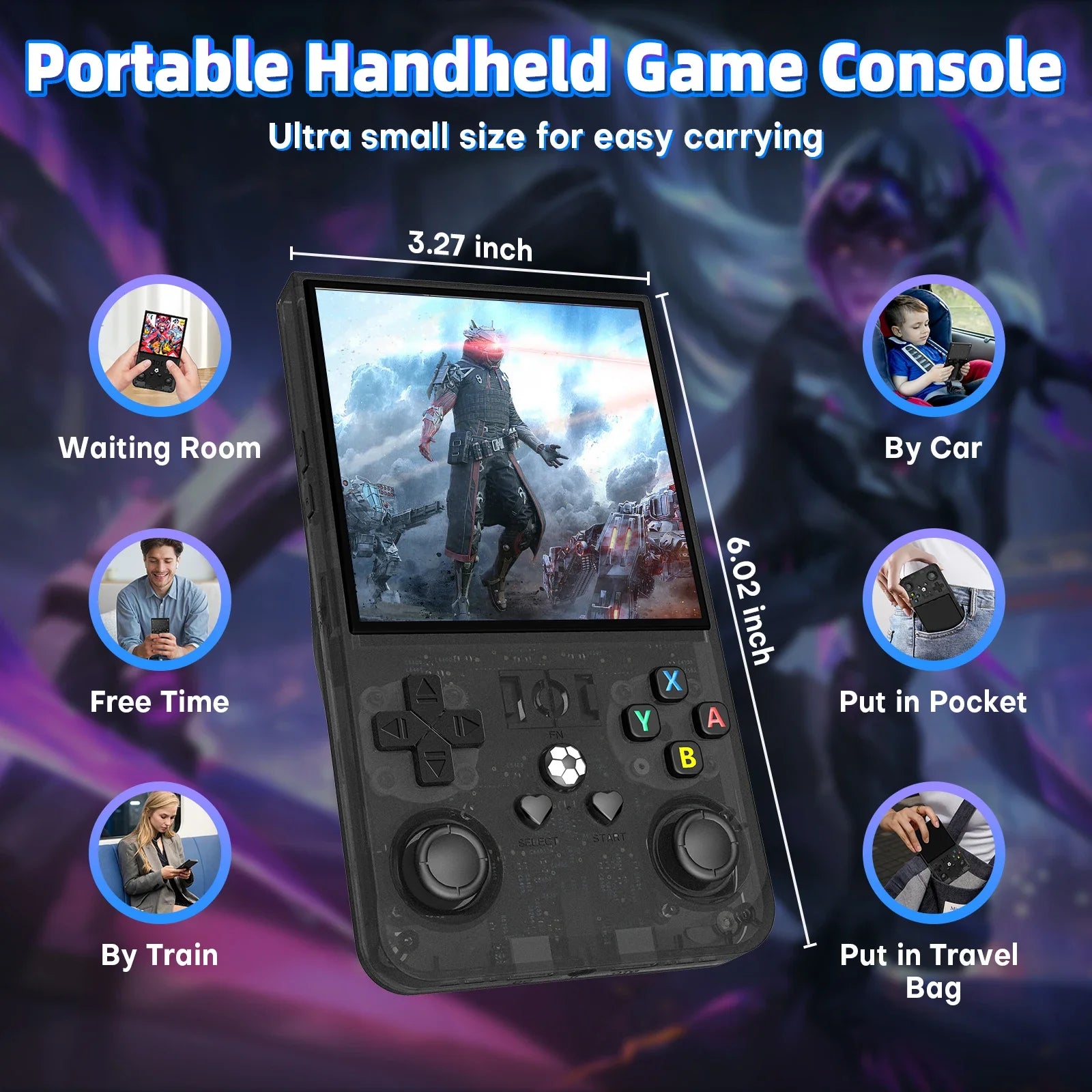 Consola de juegos portátil retro R36MAX de código abierto, 64/128 GB, pantalla IPS de 4,0 pulgadas, chip RK3326, consola de videojuegos portátil, regalo