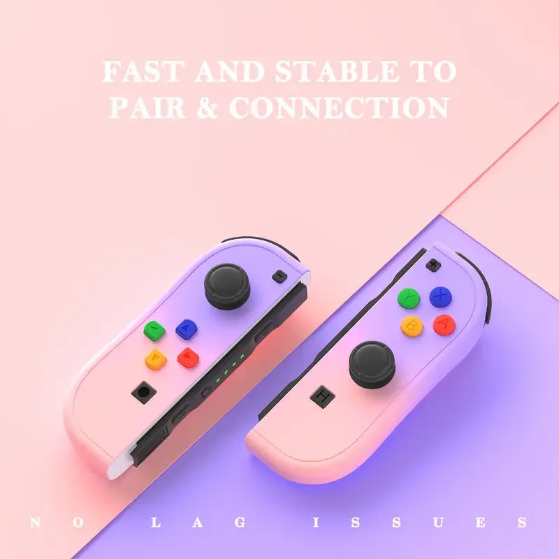 Mando inalámbrico Joy-Con de repuesto para Switch/Lite/OLED con detección de movimiento, doble vibración y eje giroscópico. Incluye agarre cómodo.