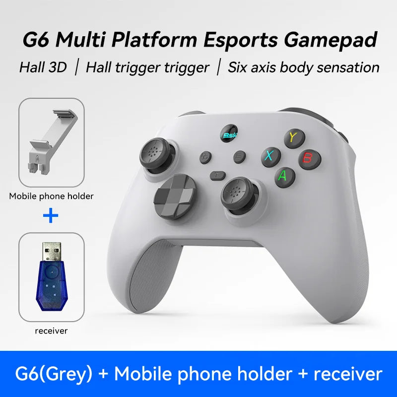 Controlador de juegos móvil G6 para Switch/iOS/Android/PC, compatible con transmisión de medios/juegos en la nube, GamePad para teléfono móvil con joystick de efecto Hall