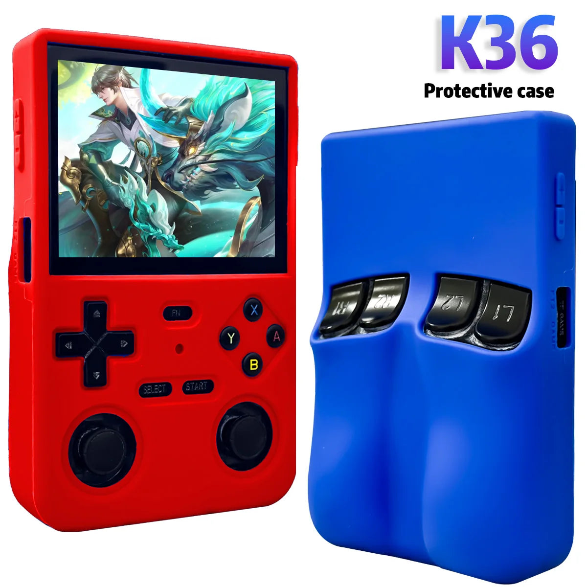 K36 Silicone Case for K36 Soft Protective Cover K36 Anti-Scratch / Shockproof / Washable Protector Game Console Accessories