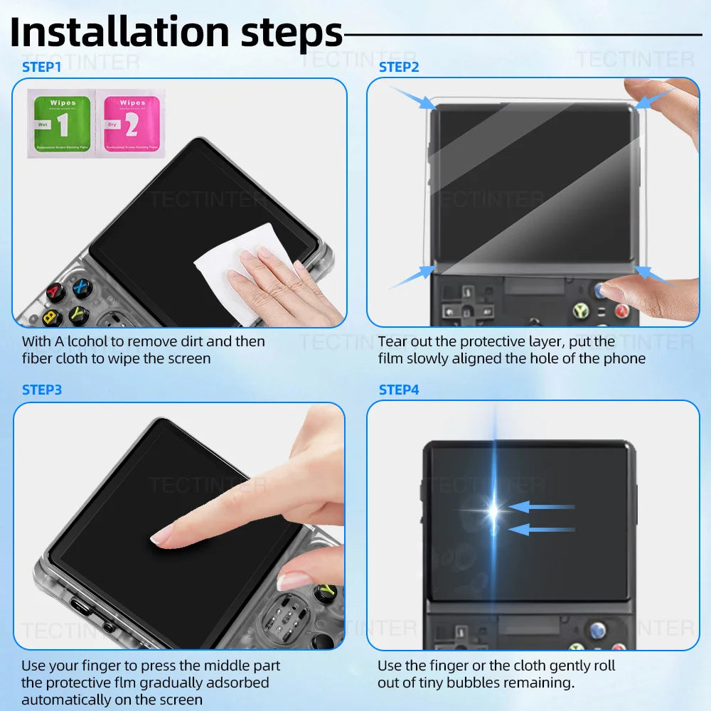 Glass+Bag for R36S/R35S Handheld Screen Protector Tempered Glass Protective Film & Portable Storage Case for R36S Accessories