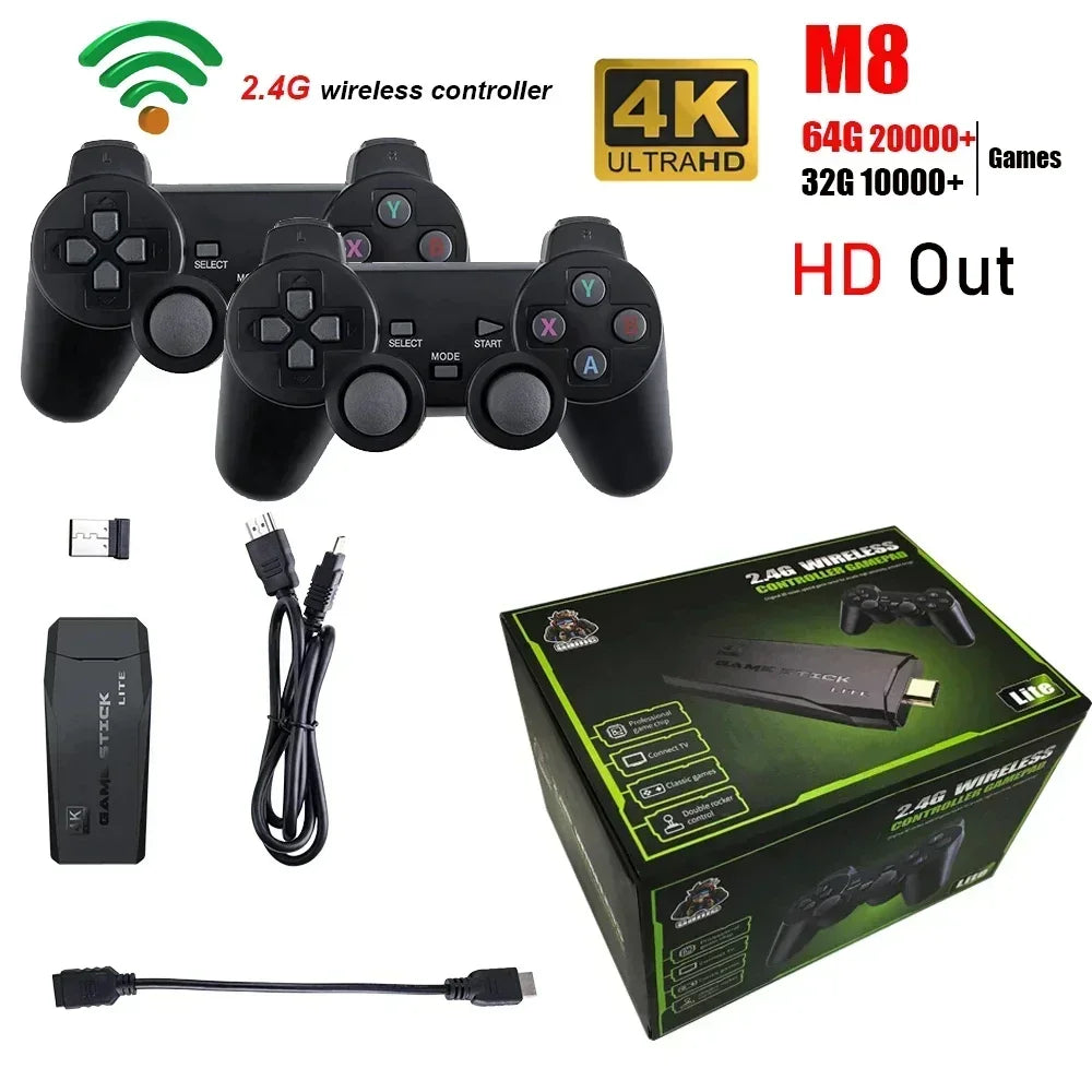 Retro Gaming System 20000+ Classic Games 64GB Dual 2.4G Wireless Controllers 4K HDMI for PS1/SFC/NES TV & PC