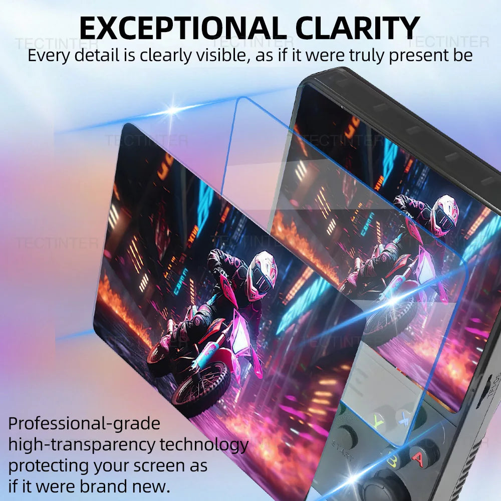 Glass+Bag for R36S/R35S Handheld Screen Protector Tempered Glass Protective Film & Portable Storage Case for R36S Accessories